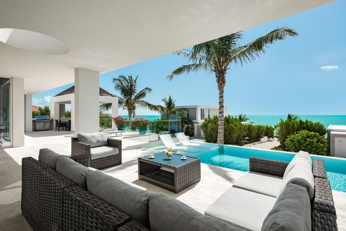 Blue villa photo.